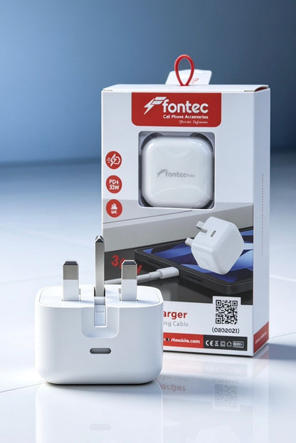 Fontec Ruby 35W Fast Charger | Exceptional Quality | Type-C PD + USB-A | Dual Port | Safe & Efficient Charging