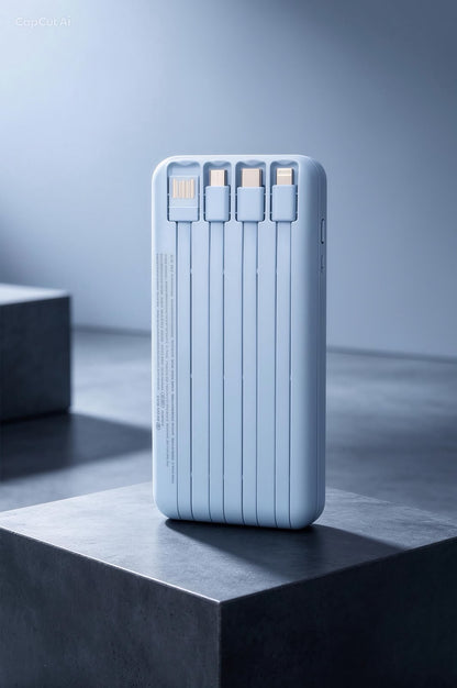 Original 20000mAh 66W Super Fast Charging Power Bank with LED Digital Display, 4 Built-in Cables & 3 Output Ports