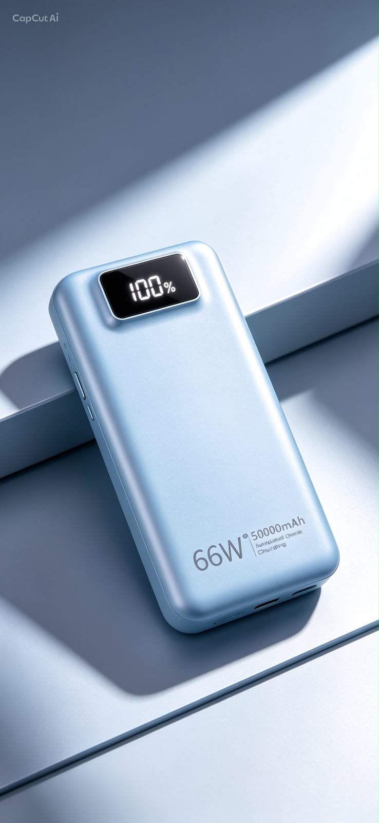 Original 20000mAh 66W Super Fast Charging Power Bank with LED Digital Display, 4 Built-in Cables & 3 Output Ports