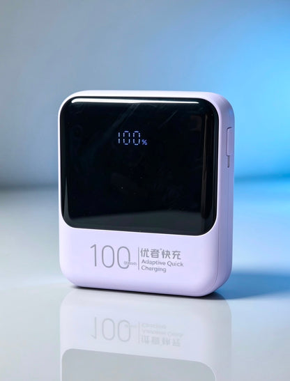 10000mAh Mini Fast Charging Power Bank 22.5W with LED Digital Display & 3 Built-in Cables – Compact Portable Charger