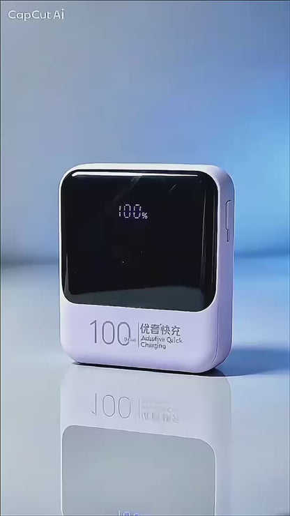 10000mAh Mini Fast Charging Power Bank 22.5W with LED Digital Display & 3 Built-in Cables – Compact Portable Charger